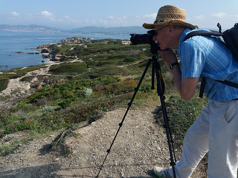 Balade photo naturaliste - Embiez, Panorama et photographe à la Tour Marine à Six-fours-les-Plages dans le Var